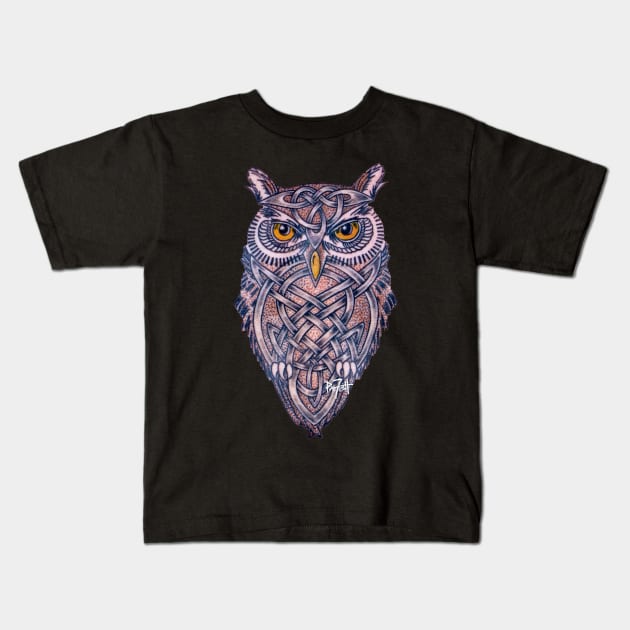 Celtic Owl Totem Kids T-Shirt by patfish